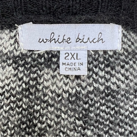 White Birch Long Sleeve Black White Plaid Cardigan Sweater Women’s Sz. 2XL - Picture 3 of 5